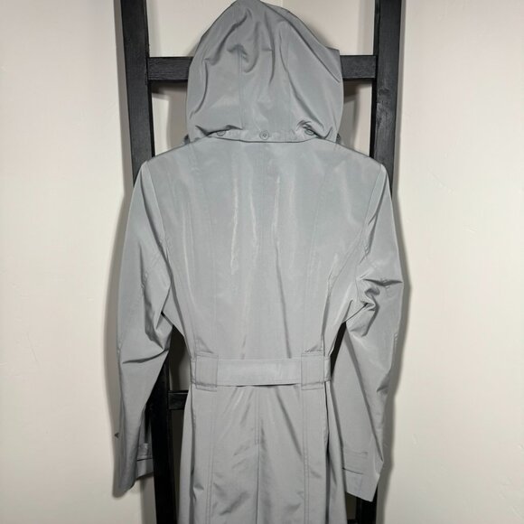 Calvin Klein Gray Trench Coat with Pink Lining – Belted Classic - Picture 8 of 9